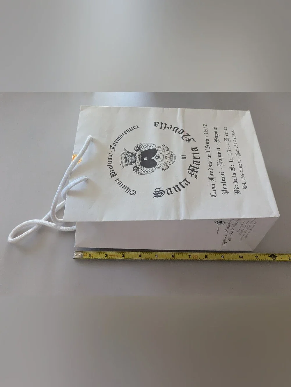 Santa Maria Novella Empty Paper Shopping Gift Bag Tote W/Handles Made In Italy